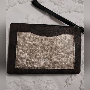 Coach brown wristlet
